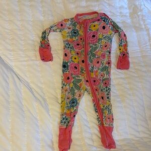Little Sleepies Pink Floral Kids Footie